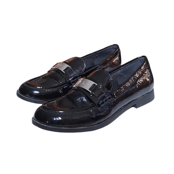 Calvin Klein Shoes Women’s 7 M Black Loafers Slip On Patent Leather New - Picture 4 of 6
